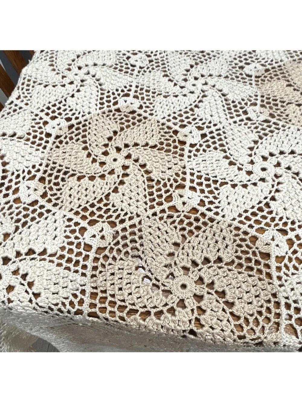 Vintage, Hand-Made in the 40’s, Crocheted Lace made for bedspread or table cloth